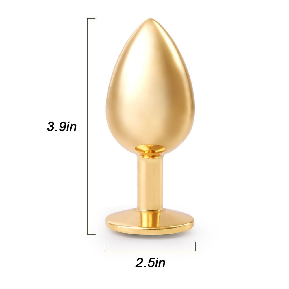 3.9" Golden Metal Gem Anal Plug