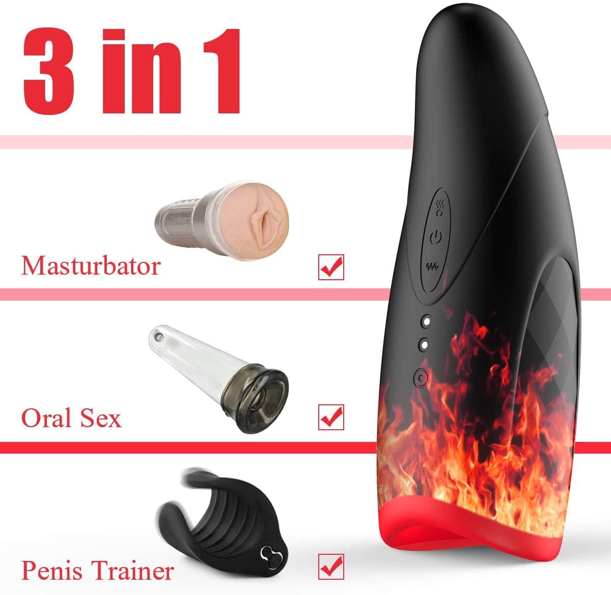 Electric Masturbator with Heating Function