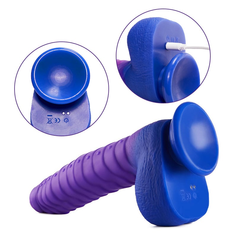 9-Inch Color-changing Intelligent Heating 3 Thrusting 5 Vibrating Dildo