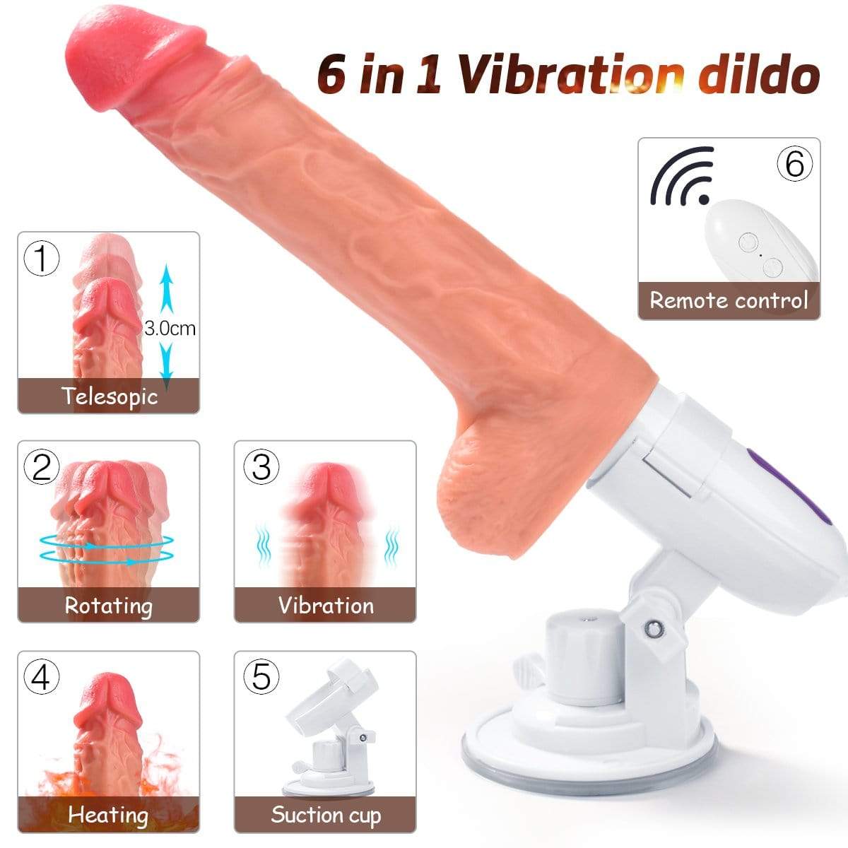 Thrusting & Vibrating Dildo