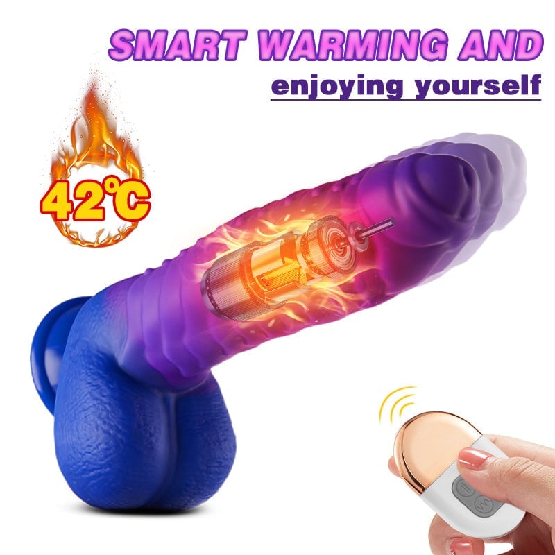 9-Inch Color-changing Intelligent Heating 3 Thrusting 5 Vibrating Dildo