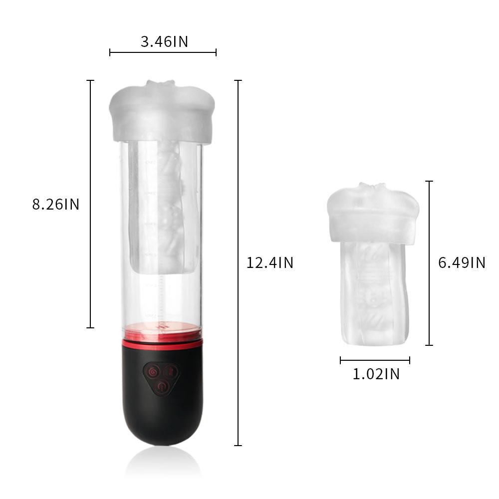 S-HAND 9 Vibrating 9 Sucking Transparent Male Masturbation Cup Penis Enlargement Pump