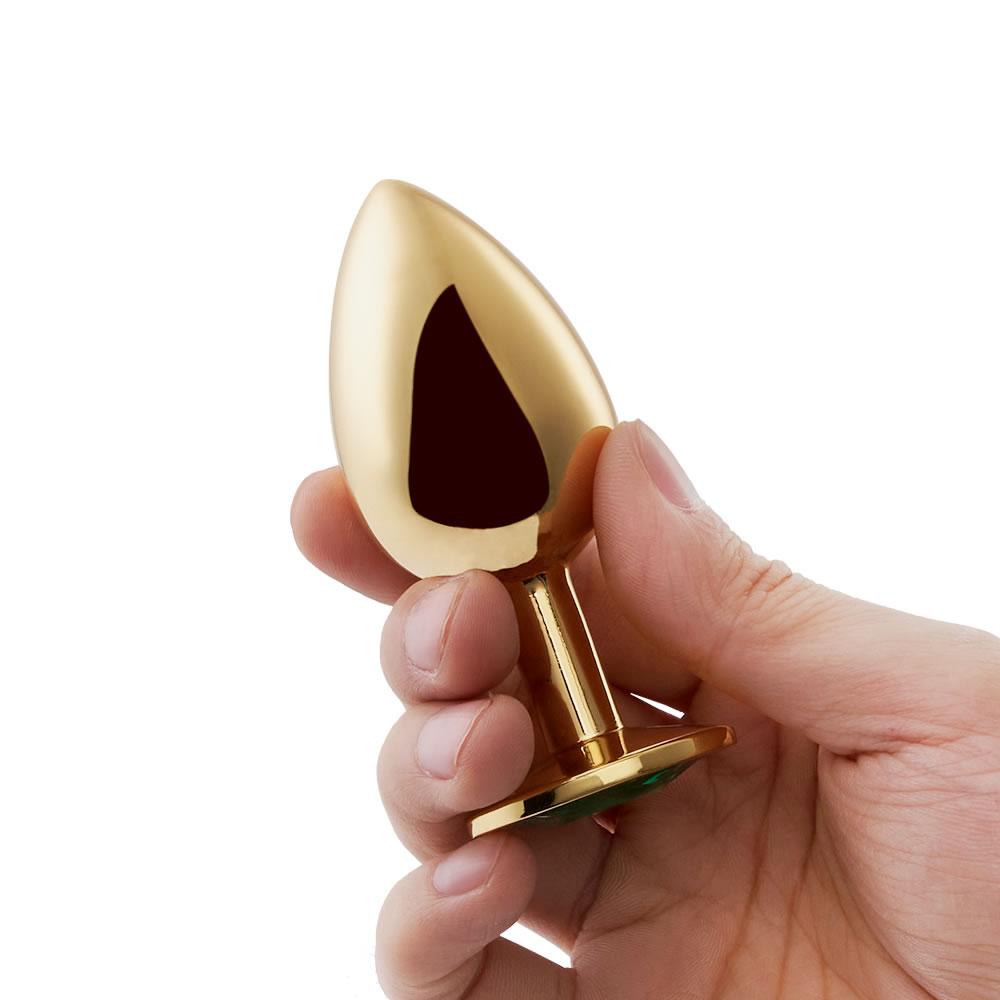 3.9" Golden Metal Gem Anal Plug