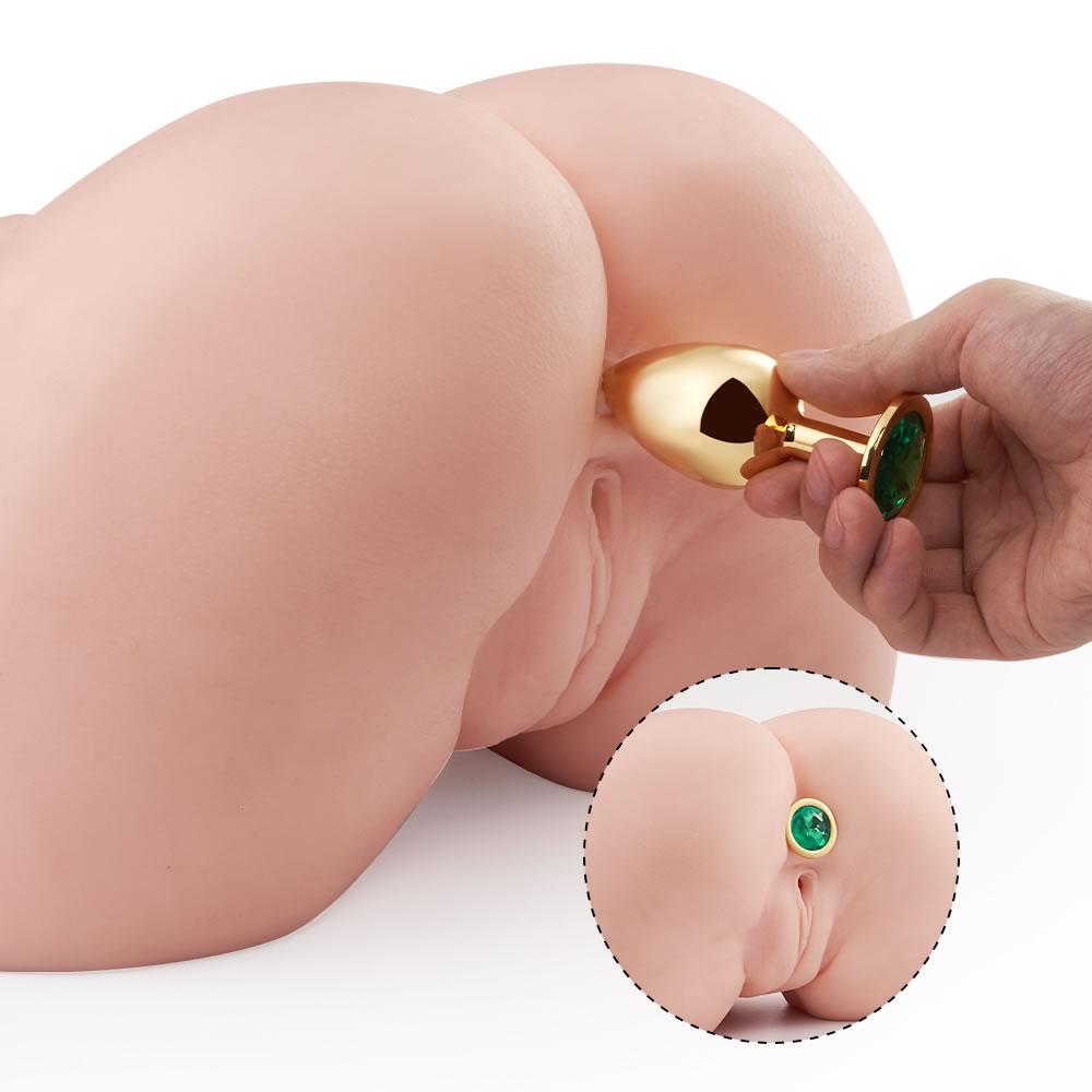 3.9" Golden Metal Gem Anal Plug