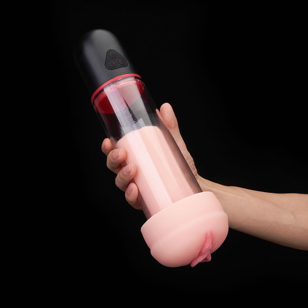 S-HAND 9 Vibrating 9 Sucking Pussy-Shaped Sleeve Male Enlargement Pump