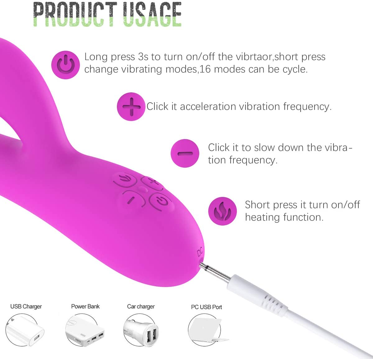 Heating G-Spot Rabbit Vibrator