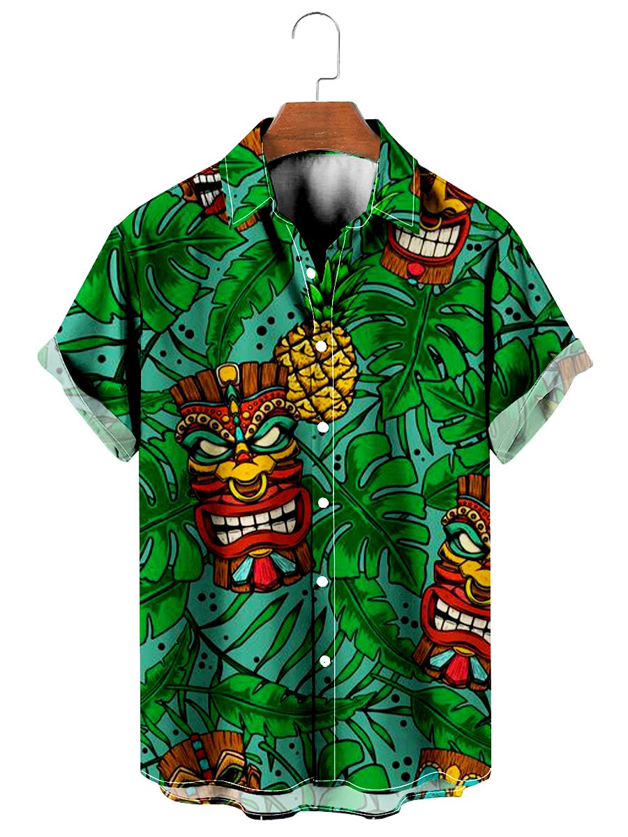 Vintage Hawaiian Shirts Tiki Easy Care Aloha Shirts